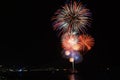 Beautiful Big Fireworks On The Beach Royalty Free Stock Photo