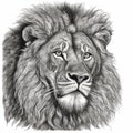 beautiful a big lion high contrast for laser engraving white background