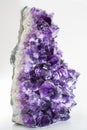 Beautiful big purple bright gemstone amethyst crystal isolated c