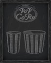 Beautiful big and small striped carton popcorn box Royalty Free Stock Photo