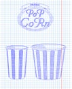 Beautiful big and small striped carton popcorn box Royalty Free Stock Photo