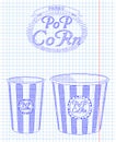 Beautiful big and small striped carton popcorn box Royalty Free Stock Photo