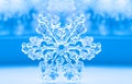 Beautiful big snowflake on a blue background Royalty Free Stock Photo