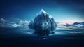 Beautiful big white iceberg underwater. Global warming and melting glaciers, concept. AI generated Royalty Free Stock Photo