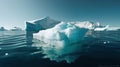 Beautiful big white iceberg underwater. Global warming and melting glaciers. Iceberg in the ocean with a view under water. Crystal Royalty Free Stock Photo
