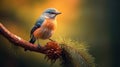 Beautiful_bird_Bluefronted_Redstart_Phoenicurus_frontalis_standing_on_1690599748788_5 Royalty Free Stock Photo