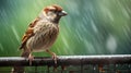 beautiful bird view in rain generated by AI tool