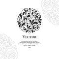 Beautiful black abstract circle ornament. Pattern.Elegant, classic elements. Decorative Vector illustration.