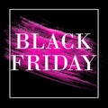 Beautiful black banner concept with pink paint smear. Abstract black friday banner concept