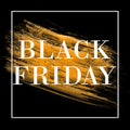 Beautiful black banner concept with yellow paint smear. Abstract black friday banner concept