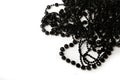 Beautiful black bead necklaces on a white background