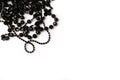 Beautiful black bead necklaces on a white background