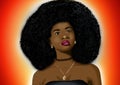 Beautiful black cartoon woman illustrated