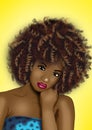 Beautiful black cartoon woman illustrated Royalty Free Stock Photo