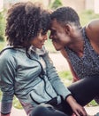 Black couple doing exercise outdoors Royalty Free Stock Photo