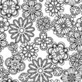 Beautiful black crochet lace vector pattern Royalty Free Stock Photo