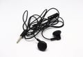 Beautiful Black Earphones Isolated on White background Royalty Free Stock Photo