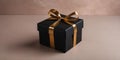 beautiful black gift box on an aesthetic birthd ai generated Royalty Free Stock Photo