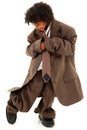 Beautiful Black Girl Child in Baggy Business Suit Royalty Free Stock Photo