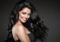 Beautiful Black hair woman beauty portrait. Amazing hairstyle fe Royalty Free Stock Photo
