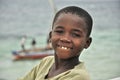 Beautiful black kid on the island in Mozambique Royalty Free Stock Photo