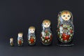 Beautiful black matryoshka dolls