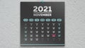 A beautiful black November page of the calendar 2021 with the marked Black Friday date Royalty Free Stock Photo