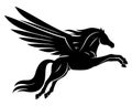 Beautiful black pegasus sign. Royalty Free Stock Photo