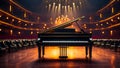 Beautiful black piano the concert hall classic luxury music elegance Royalty Free Stock Photo