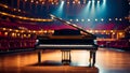 Beautiful black piano concert hall classic luxury music scene art Royalty Free Stock Photo