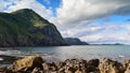 Beautiful black sand Whatipu Beach in Huia