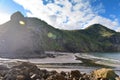 Beautiful black sand Whatipu Beach in Huia Royalty Free Stock Photo