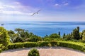 Beautiful Black sea view from the terrasse of the Vorontsov Palace in Crimea Royalty Free Stock Photo