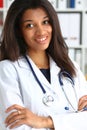 Beautiful black smiling female doctor portrait