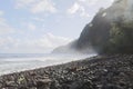 Beautiful black stone beach - waipio valley, hawaii