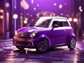 beautiful black and violet color car with abstract background 3d render