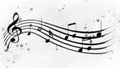 Black and white background musical notes Royalty Free Stock Photo