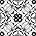 Beautiful black and white floral seamless pattern. Royalty Free Stock Photo