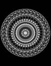 Beautiful black and white mandala design - digital work of art, many ornaments, symmetry and symbolic