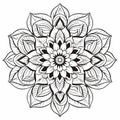 Beautiful Black And White Mandala Flower Coloring Sheet