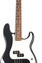 Beautiful black and white precision bass guitar Royalty Free Stock Photo