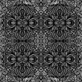 Black and white ornamental seamless tiling texture Royalty Free Stock Photo