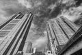 Beautiful black and white view of the Shinjuku district, Tokyo, Japan Royalty Free Stock Photo