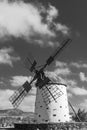 Beautiful black and white windmill, Fuerteventura, Canary Islands, Spain