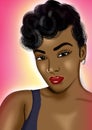 Beautiful black woman digital art illustration Royalty Free Stock Photo