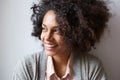 Beautiful black woman smiling and looking away Royalty Free Stock Photo