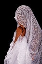Beautiful black woman in a white veil Royalty Free Stock Photo