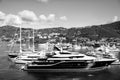 Beautiful black yacht in Saint Thomas, USA Royalty Free Stock Photo