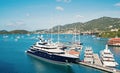 Beautiful black yacht in Saint Thomas, USA Royalty Free Stock Photo