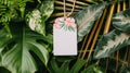 Beautiful blank mockup of customizable botanical garden labels featuring vibrant natureinspired designs.